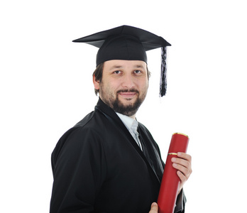 博士硕士兴奋的袍子的研究生照片