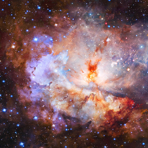 在深空间的恒星场和星云。由 Nasa 提供的这幅图像的元素