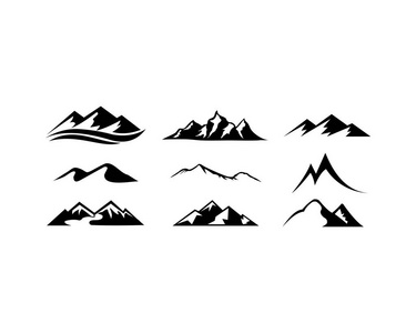 大峡谷矢量山和户外探险徽标户外活动徽标创意山和爱的轮廓标志概念