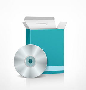 包装软件蓝框模板和光盘磁盘图片