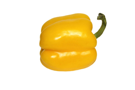 多汁的黄色甜椒, 辣椒粉。在白色背景上被隔离