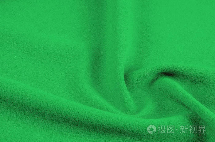 纹理, 背景, 图案.绿色, 沙拉颜色的丝绸面料.绿色面料质地.