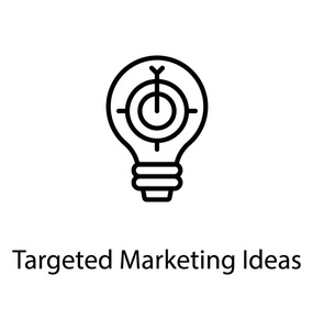 带有目标焦点图形的灯泡显示目标市场营销理念