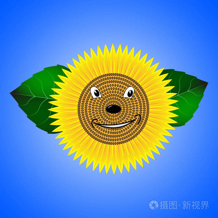 向日葵, 笑脸, 表情符号, 卡通