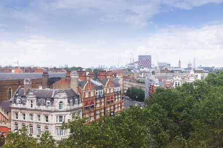 国王大道和城市景观从顶层伦敦, 英国, 英国