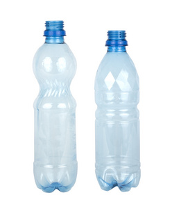 孤立在白色的塑料瓶
