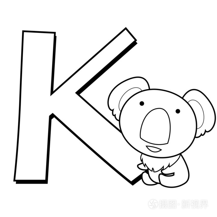 着色字母表的孩子们,k插画-正版商用图片04vtp5-摄图新视界
