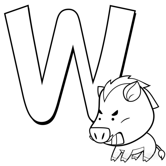 着色字母表的孩子们,w插画-正版商用图片04vtp8-摄图新视界