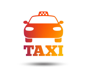 出租车标志图标.公共交通标志.模糊渐变设计元素.生动的平面图标.