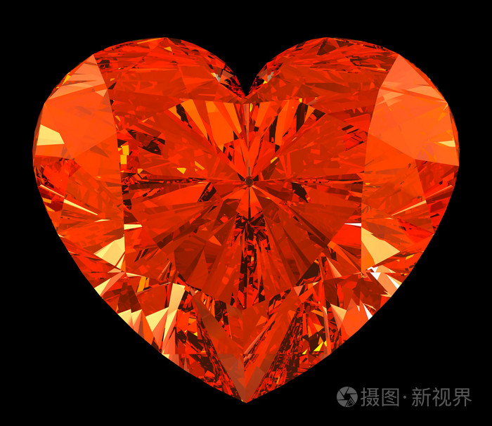 红色的心切割形状钻石黑色