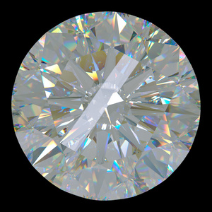 宝石 顶视图的分离在黑色的圆形钻石