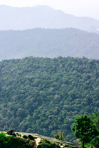 景观观的热带绿色山脉, 兰卡威岛, 马来西亚