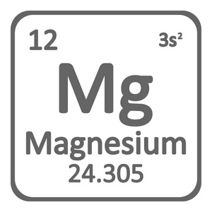 元素周期表元素镁白色背景上的图标.矢量图照片