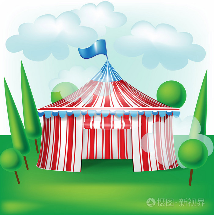 马戏团帐篷上草背景