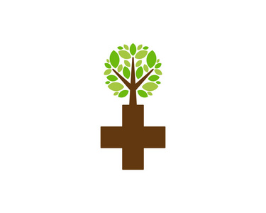 医学树图标徽标设计元素