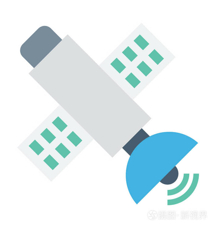 卫星彩色的矢量图标插画-正版商用图片04w5w6-摄图新视界