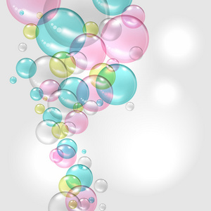 背景紫色凝胶中的透明气泡套的透明气泡3d 肥皂透明气泡的变形彩色