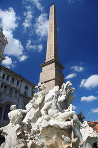 纳沃纳广场，喷泉从贝尔尼尼在罗马，意大利