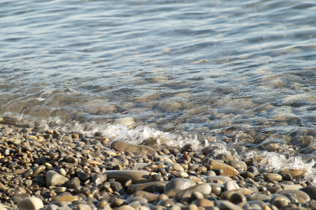 在海边湿的鹅卵石