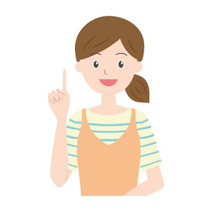 一个女人举起食指的插图