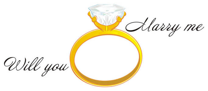 金戒指和文字你会嫁给我吗