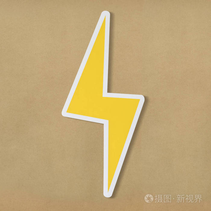 黄色电闪电图标