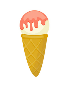 彩色冰淇淋的锥向量插图隔离在惠特