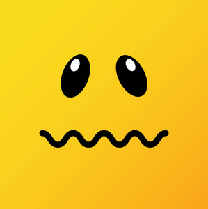 黄色的表情符号和 emojis。平面式特写中的矢量图解