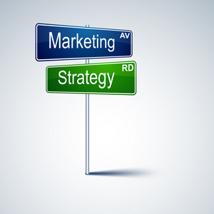 市场营销战略方向道路标志