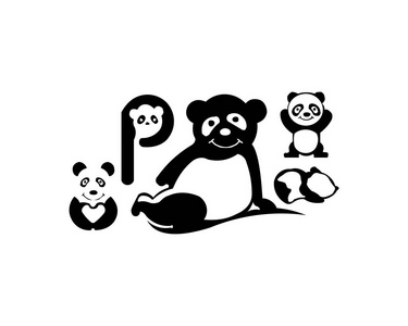 熊猫剪影图片