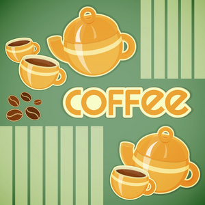 咖啡杯 咖啡壶 咖啡豆