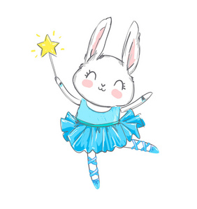 跳舞的小兔子简笔画图片