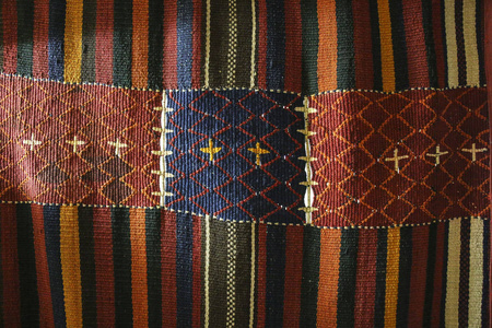 贝都因传统羊毛地毯结构的几何图案, 约旦