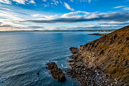 日落时分, 爱尔兰海岸的悬崖景观