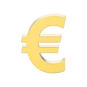 3d 例证被隔绝的金子 uero 金钱在白色背景上照片