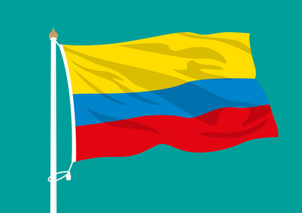 哥伦比亚矢量旗在空中飘扬