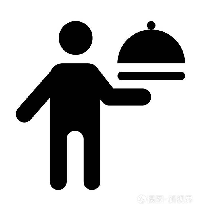 服务员平面矢量图标