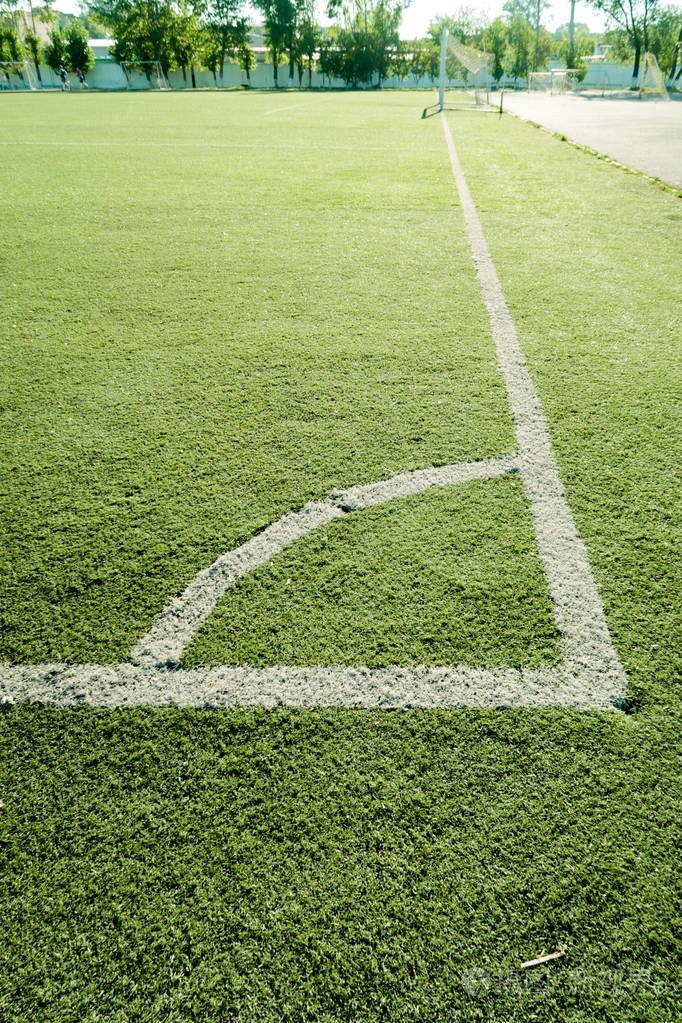 带白色条纹的人造草坪足球