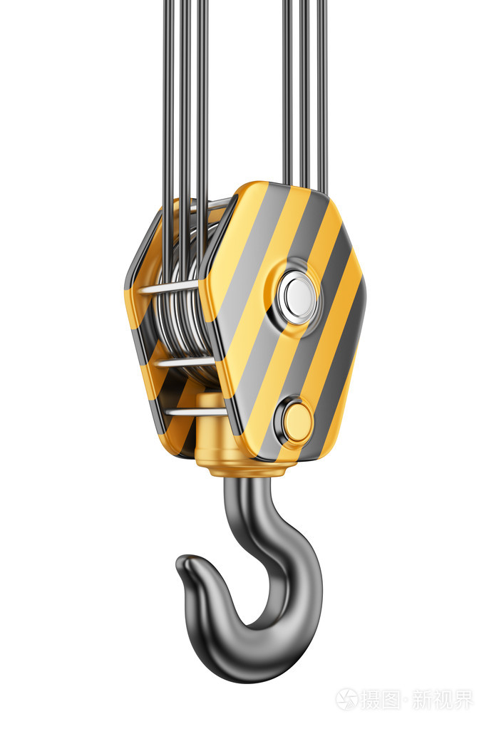 起重机吊钩 3d.在白色背景上孤立照片-正版商用图片04x9j5-摄图新视界