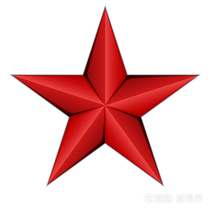 红色星标志图标矢量图