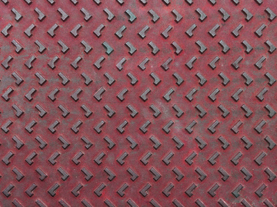 纹理红色和 grunge 生锈的钢板为背景