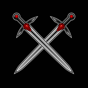 骑士十字剑矢量插画艺术照片