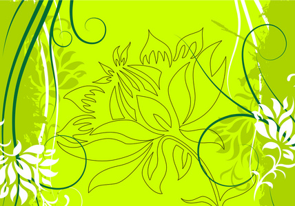 抽象 grunge 花卉装饰背景矢量图