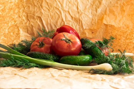 对各种新鲜蔬菜红辣椒大蒜大葱西红柿黄瓜的包装纸进行整理