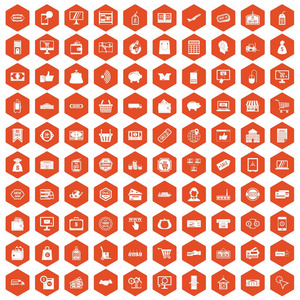 100购物图标六角橙