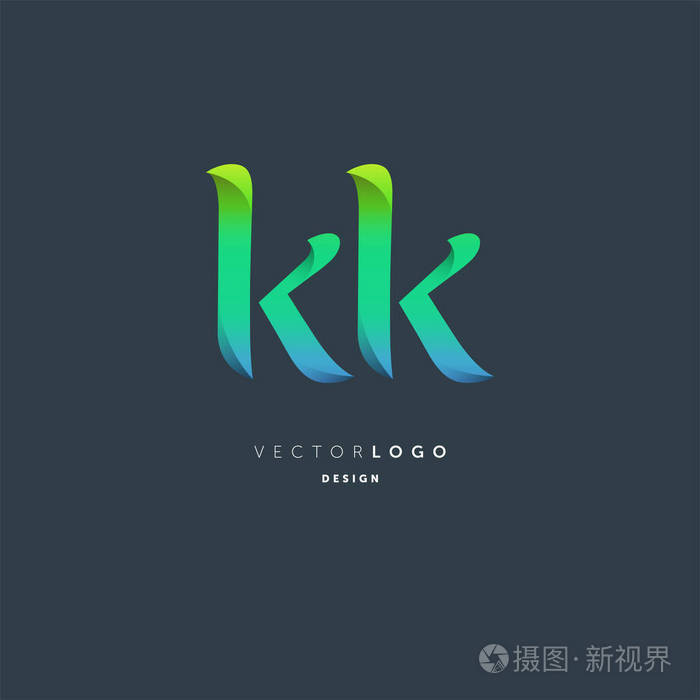 字母徽标kk名片模板