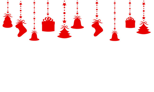 圣诞装饰花环在白色背景, 矢量, 插图隔离