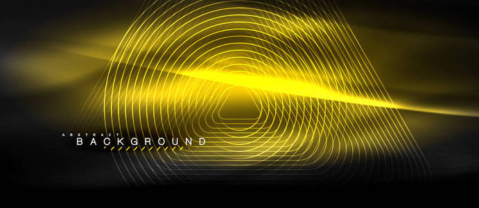 霓虹灯发光线, 魔术能量空间光概念, 抽象背景壁纸设计照片