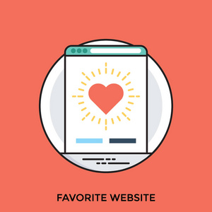 一个放大的图形的心脏在平板电脑上显示最喜欢的网站的概念