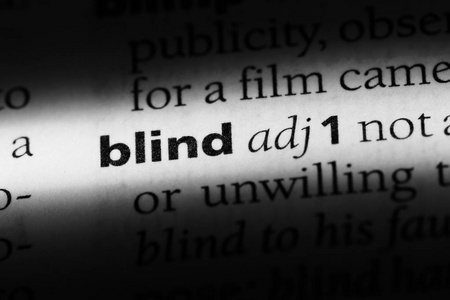 字典中的单词。盲目的概念